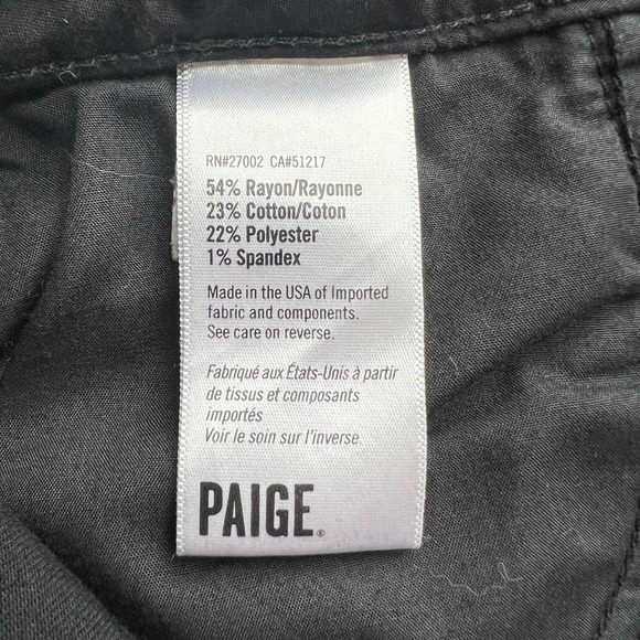 Anthropologie Paige Amberly High Rise Skinny Jeans size 25 Black Embroidered - Picture 12 of 12